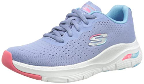 Skechers Damen Arch FIT Infinity COOL Sneaker, Blue Mesh Aqua Hot Pink Trim, 36.5 EU von Skechers