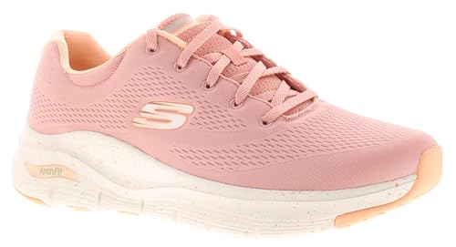 Skechers Damen Arch FIT Sneaker, Pinkes Netzgewebe mit Mehreren Zierteilen, 36 EU von Skechers