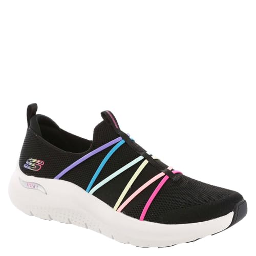 Skechers Damen Arch Fit 2.0 Colorful Road Sneaker, Bkmt=schwarz/mehrfarbig, 38 EU von Skechers