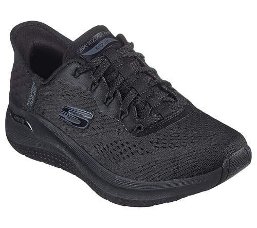 Skechers Damen Arch Fit 2.0 Easy Chic Sneaker, Black Mesh/Gunmetal Trim, 40 EU von Skechers