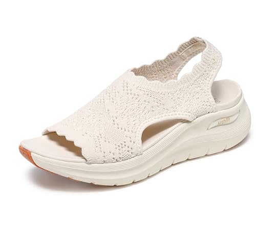 Skechers Damen Arch Fit 2.0-Flawless Choice Sportsandale, Cremeweiß, 36 EU von Skechers