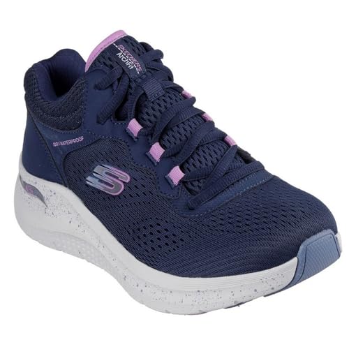 Skechers Damen Arch Fit 2.0 Rainy Days Sneaker, Navy Mesh/Purple Trim, 37 EU von Skechers