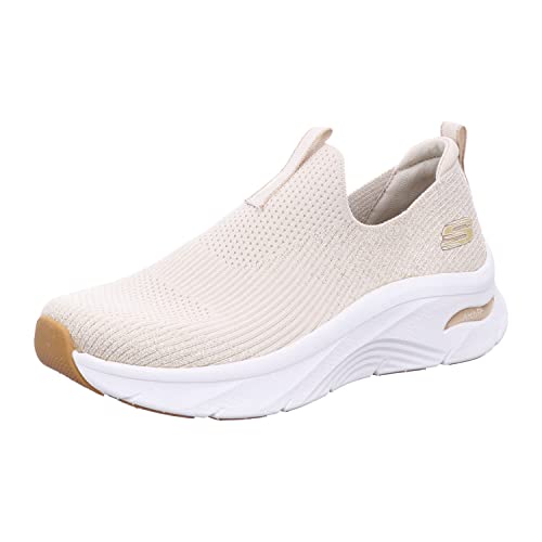 Skechers Damen Arch Fit D'lux Hausschuh, Natürlicher Strick, goldfarbener Rand, 36 EU von Skechers