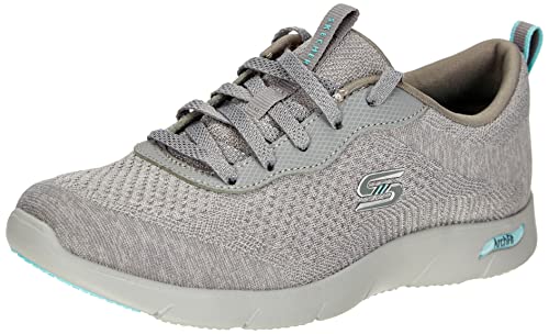 Skechers Damen Arch FIT Refine Lavish Wish Sneaker, Gray Engineered Knit/Light Blue Trim, 36 EU von Skechers