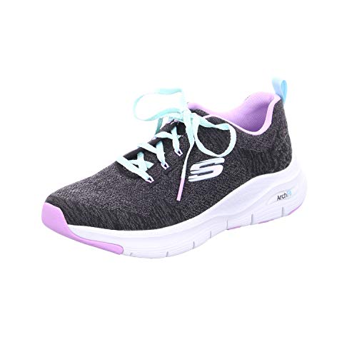 Skechers Damen Arch Fit Comfy Wave Sneakers, Black Knit Lavender Trim, 37 EU Skechers Damen Arch Fit Comfy Wave Sneakers, Black Knit Lavender Trim, 37 EU von Skechers