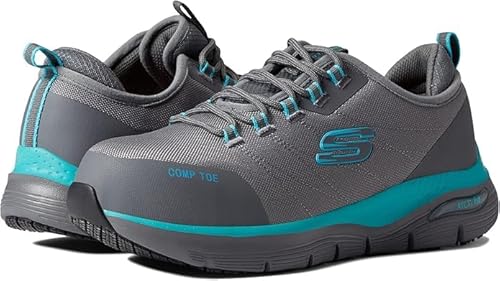 Skechers Damen Arch Fit Sr Ebinal Brandschutzstiefel, Grau Aqua, 38.5 EU von Skechers