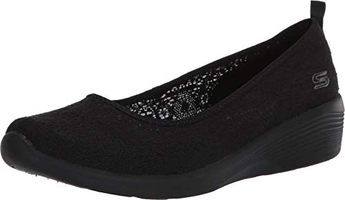 Skechers Damen Geschlossene Ballerinas, Stoff, Black Crochet Trim, 37 EU Skechers Damen Geschlossene Ballerinas, Stoff, Black Crochet Trim, 37 EU von Skechers