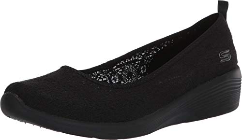 Skechers Damen Arya - Airy Days Geschlossene Ballerinas, Black Crochet Trim, 38.5 EU von Skechers