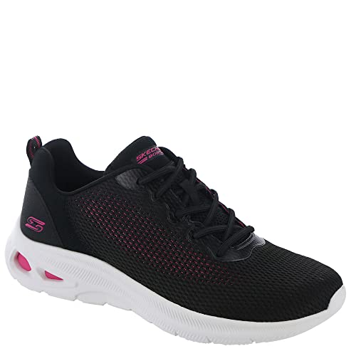 Skechers Damen BOBS Unity HINT of Color Sneaker, Schwarz und Hot Pink Mesh, 37 EU von Skechers
