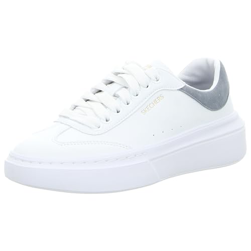 Skechers Damen Sneakers, Weißer Duraleather Blauer Rand, 38.5 EU Skechers Damen Sneakers, Weißer Duraleather Blauer Rand, 38.5 EU von Skechers