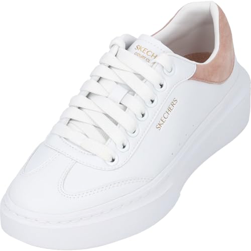 Skechers Damen Sneakers, Weißer Duraleather rosa Rand, 37.5 EU von Skechers