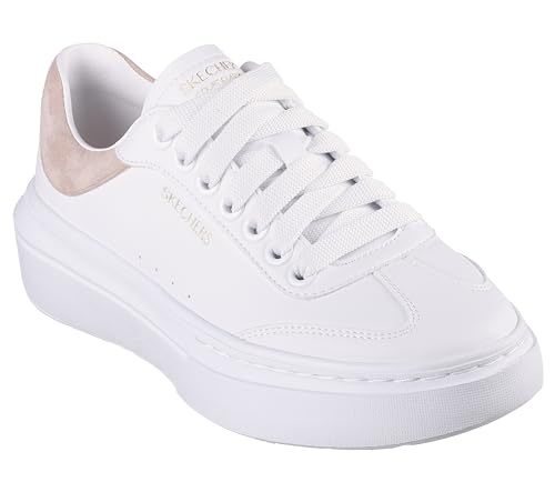 Skechers Damen Sneakers, Weißer Duraleather rosa Rand, 39 EU von Skechers