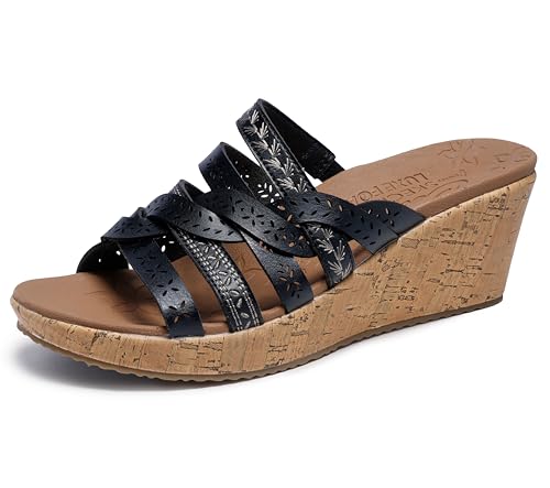 Skechers Damen Beverlee-New Resort Keilsandale, Schwarz, 38 EU von Skechers