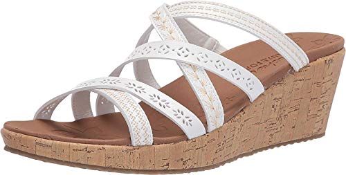 Skechers Damen Beverlee-Tiger Posse Keilsandale, weiß, 36 EU von Skechers