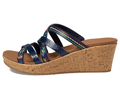 Skechers Damen Beverlee-Tiger Posse Slide Keilsandalen, Marineblau, mehrfarbig, 42 EU von Skechers