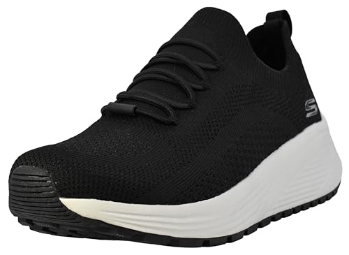 Skechers Damen Bobs Sparrow 2.0-Allegiance Crew Sneaker, Schwarz, 40 EU Weit von Skechers
