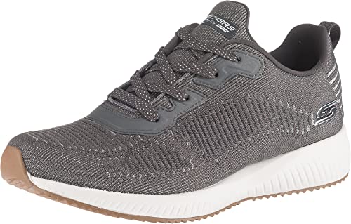 Skechers Damen Bobs Squad Glam League Sneaker, Gray Engineered Knit Silver Trim, 41 EU von Skechers