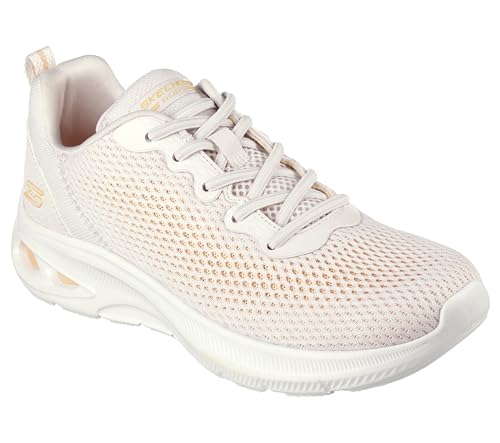 Skechers Damen BOBS Unity HINT of Color Sneaker, Natürliches und orangefarbenes Netzgewebe, 41 EU von Skechers