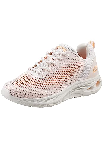 Skechers Damen BOBS Unity HINT of Color Sneaker, Natürliches und Oranges Netzgewebe, 41 EU von Skechers