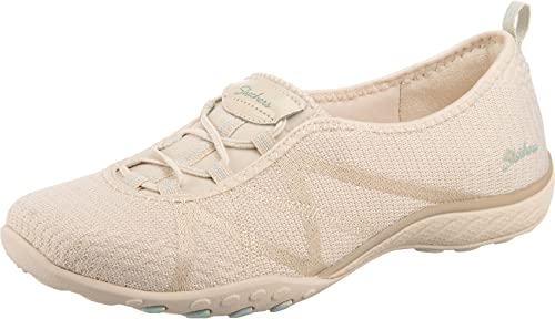 Skechers Damen Breathe-Easy A-Look Sneaker, Natural Soft Knit Mesh/Aqua Trim, 36.5 EU von Skechers