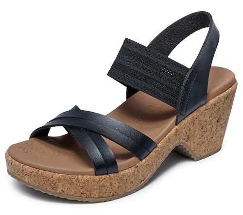 Skechers Women's Brystol - Night Skies Heeled Sandals, Schwarz, 40 EU von Skechers