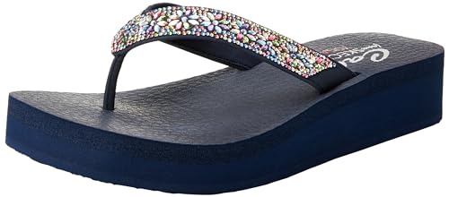 Skechers Damen Cali Vinyasa WILD DAISES, Marineblauer Mitobuck Multi Gem Stone Trim, 40 EU von Skechers