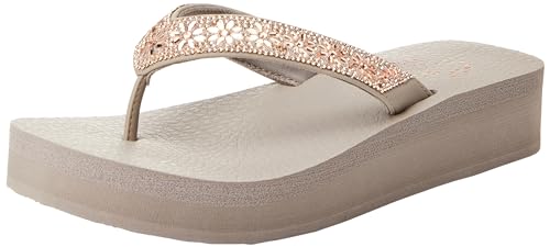 Skechers Damen Cali Vinyasa WILD DAISES, Taupe Mitobuck Edelstein Besatz, 38 EU von Skechers