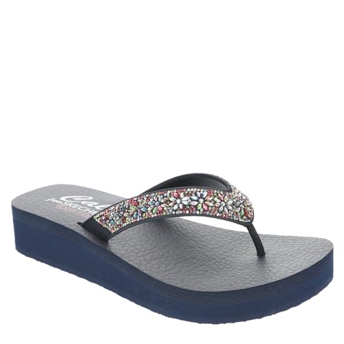 Skechers Damen Vinyasa WILD Daisies, Navy Mitobuck Multi Gem Stone Trim, 41 EU von Skechers