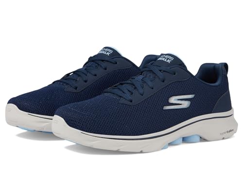 Skechers Damen Clear Path GO Walk 7 TRANSPARENT, Marineblauer Stoff, hellblauer Rand, 37.5 EU von Skechers