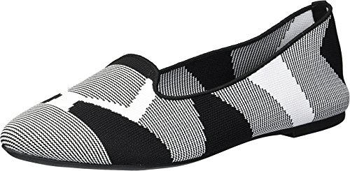 Skechers Damen Cleo-Sherlock-Engineered Knit Loafer Skimmer Ballerinas, Schwarz/Weiß, 37.5 EU von Skechers