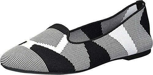 Skechers Damen Cleo-Sherlock-Engineered Knit Loafer Skimmer Ballerinas, Schwarz/Weiß, 41 EU von Skechers