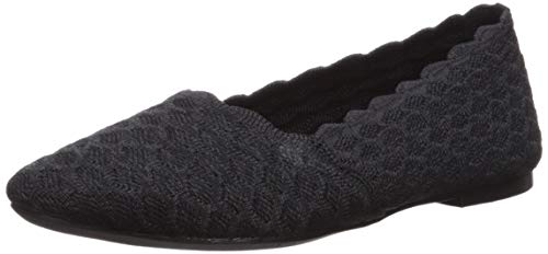 Skechers Cleo Skimmer, Gewellt, Gestrickt Ballerinas, Schwarz, 38 EU von Skechers