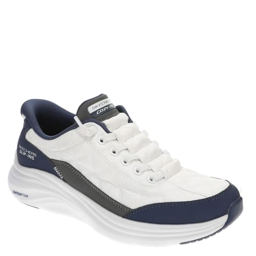 Skechers Damen Contour Foam Cozy Fit Hands Free Slip-In-Sneaker, weiß/Marineblau, 36.5 EU Skechers Damen Contour Foam Cozy Fit Hands Free Slip-In-Sneaker, weiß/Marineblau, 36.5 EU von Skechers