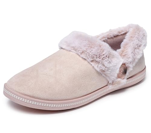 Skechers Damen Cozy Campfire Fresh Toast Hausschuh, Blush Microfiber/Faux Fur, 39 EU von Skechers