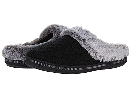 Skechers Damen Cozy Campfire Home Essential Hausschuh, Black Sweater Knit/Faux Fur, 36 EU von Skechers