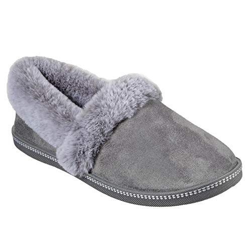 Skechers Damen Cozy Campfire Team Toasty Hausschuh, Charcoal Microfiber Suede/Faux Fur Line, 38.5 EU von Skechers