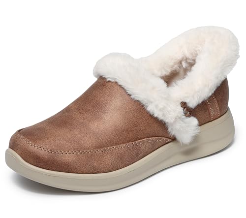 Skechers Damen Cozy Escape – Freihändige Slip-ins Hausschuh, Chestnut Performtex/Faux Fur, 40 EU von Skechers
