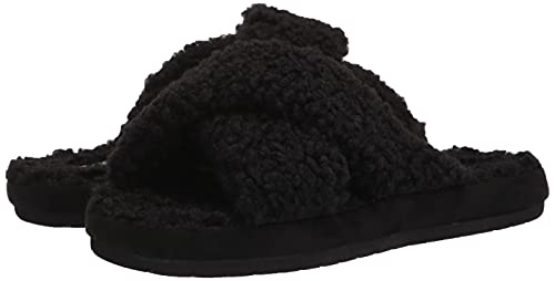 Skechers Damen Cozy Slide Hausschuh, Black Sherpa Faux Fur, 38 EU von Skechers