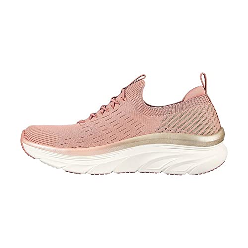 Skechers Damen D'LUX Walker LET IT Glow Sneakers,Sports Shoes, Rose Knit/Gold Trim, 39 EU von Skechers