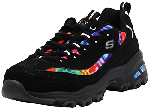 Skechers Damen D'Lites – Sommer Fiesta Sneaker, Schwarz (Schwarz/Mehrfarbig), 39.5 EU von Skechers