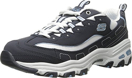 Skechers Damen D'lites Biggest Fan Sneaker, Navy Trubuck White Mesh Carolina Blue Trim, 35.5 EU Skechers Damen D'lites Biggest Fan Sneaker, Navy Trubuck White Mesh Carolina Blue Trim, 35.5 EU von Skechers
