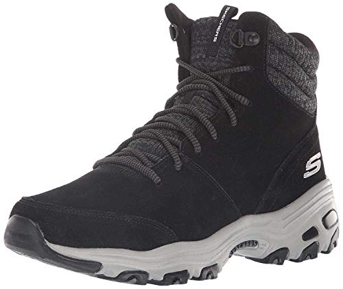 Skechers Damen D'lites Chill Flurry Kurzschaft Stiefel, Black Suede Knit, 37 EU von Skechers