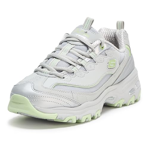 Skechers Damen D'lites-Chromatic Sneaker, Grau/Limette, 39.5 EU Skechers Damen D'lites-Chromatic Sneaker, Grau/Limette, 39.5 EU von Skechers