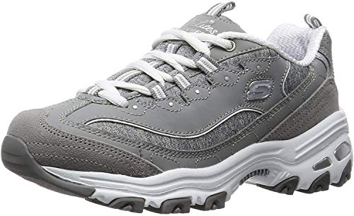 Skechers Damen D'lites-Me Time Schnürschuhe, Modischer Sneaker, Grau Weiß, 35.5 EU Weit von Skechers