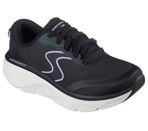 Skechers Damen D'Lux Walker 2.0 Active Pace Sneaker, Black Mesh/Synthetic/Lavender Trim, 36 EU von Skechers
