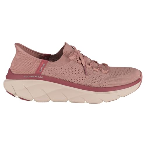 Skechers Damen D'Lux Walker 2.0 Thrill Movement Sneaker, Dark Mauve Knit/Trim, 38.5 EU von Skechers
