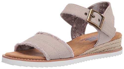 Skechers Damen Desert KISS Adobe Princess Sandale, Light Taupe Canvas, 37.5 EU von Skechers