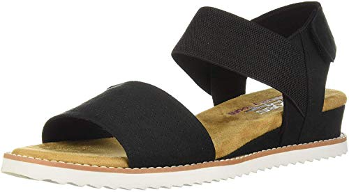 Skechers Damen Desert KISS Knöchelriemchen Sandalen, Black Microfiber Suede/Gore Trim, 37.5 EU von Skechers