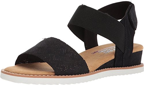 Skechers Damen Desert KISS Knöchelriemchen Sandalen, Black Microfiber Suede/Gore Trim, 40 EU von Skechers