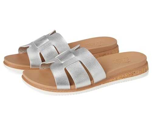 Skechers Damen Desert Kiss Low-Peak Look Sandalen, Silber, 37.5 EU von Skechers